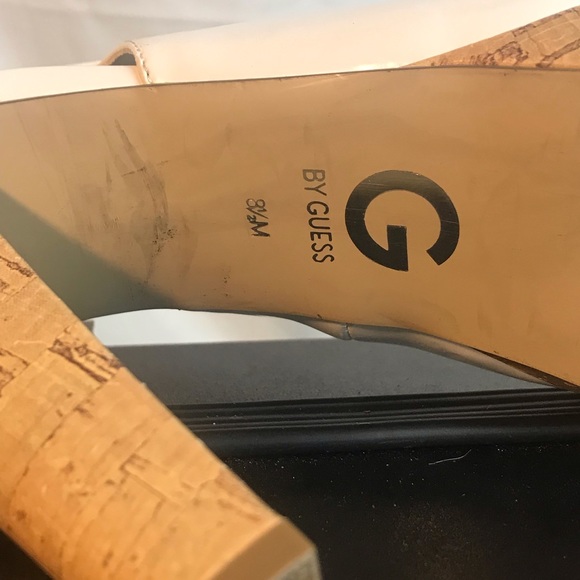 G by Guess white platform cork soles  strap shoes - Picture 7 of 8